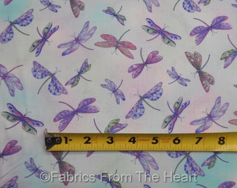 Dragonfly's  Flutter on Blue, Purple Blender  BY Yard , 1/2 yd, Fat Quarter   Henry Glass 100%  Cotton Fabric