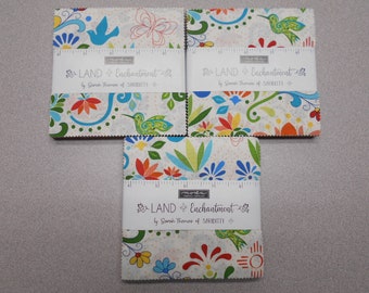 Land of Enchantment Floral Bright THREE 5" Charm Packs 126 squares Total -FREE shipping-   100% Cotton NEW By Moda by Sarah Thomas Sariditty