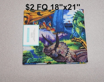 Dinosaur 1 FQ Fat quarter (each 18x21) by David Textiles 100% Cotton NEW Fabric