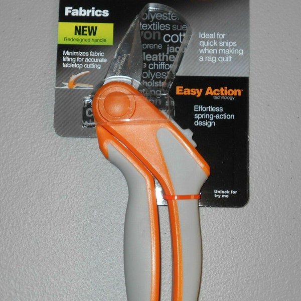 Fiskars Rag Snips Easy Action Spring 8" NEW Scissors for Sewing Quilting Fabric