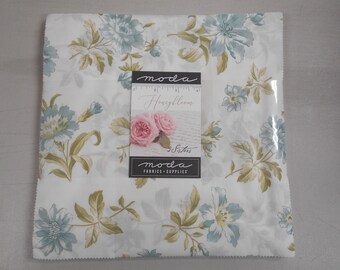 HoneyBloom Soft Floral 10"x 10" -42 Squares per Layer Cake FREE shipping-   100% Cotton NEW By Moda by 3 Sisters
