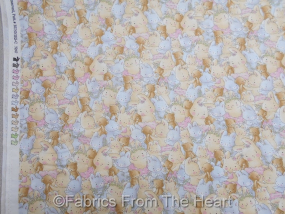 Bunnies /& Bears Teddy Bunny Pastel Packed BY YARDS Timeless Treasure Fabric