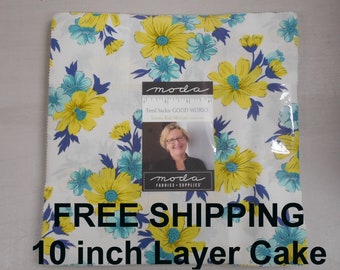 Feed Sacks Good Works Floral 10"x 10" -42 Squares per Layer Cake FREE shipping-   100% Cotton NEW By Linzee Kull McCray