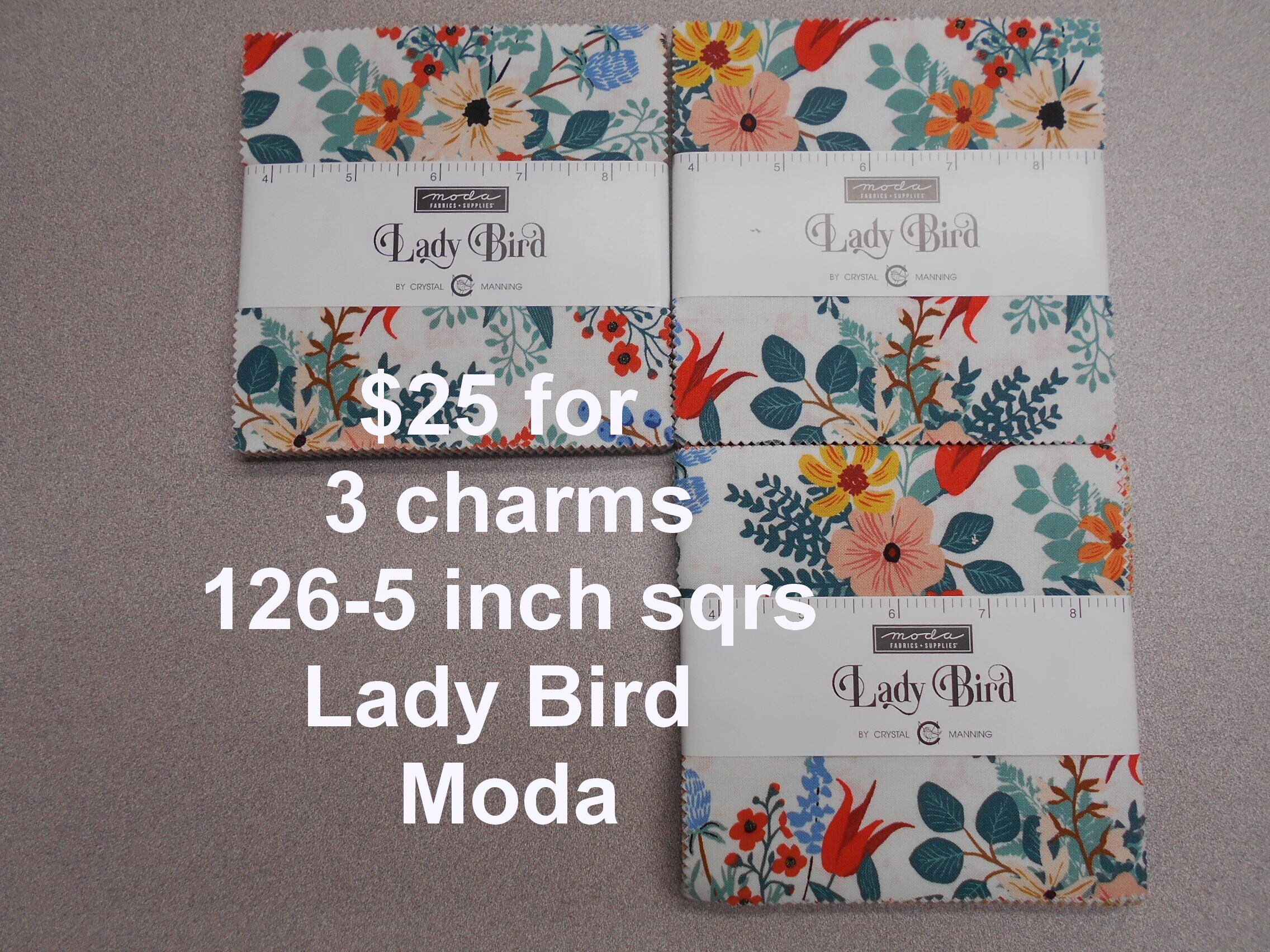 Lady Bird by Moda THREE 5 Charm Packs 126 squares Total Etsy