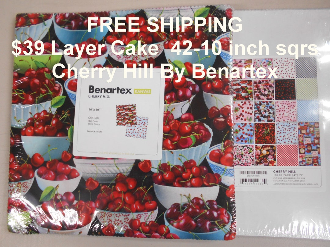 Cherry Hill Cherries Fruit 10x 10 42 Squares per Etsy