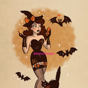 8x10 Vanity Witch     Choose hair and skin color- Made to Order
