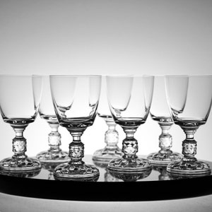 Crystal glass set of 7 crystal wine glass, vintage stemware, vintage wine glasses, wedding gift,  crystal barware  Vintage Glassware