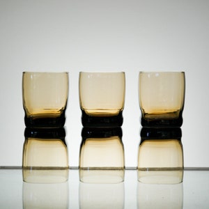 Mid Century Modern Glass Set, Brown Tumbler Set of 6, MCM Vintage Bar Cart  Vintage Glassware , New Years Eve Party