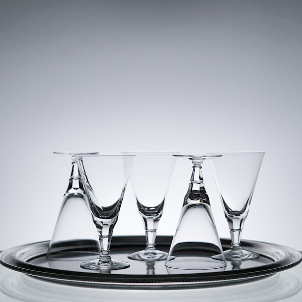 Apéritif and digestif glasses / cordial glass / Shot glass Glassware Vintage / Set of 5 /VTG Bar Set Valentines Day Gift