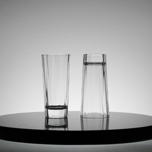 Crystal High Ball Glass Set of 2 Vintage Glassware Bar Cart Retro Kitchen Vintage Glasses , New Years Eve Party