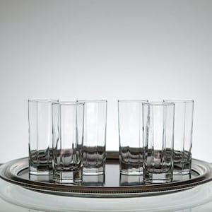 Vintage Octagonal Juice glasses, set of 6 retro cocktail glasses, Small cocktails, New Years Eve Party