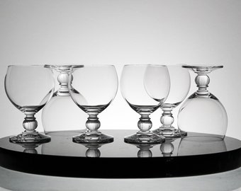 Crystal glass set of 6 crystal wine glass, vintage stemware, vintage wine glasses, wedding gift,  crystal barware  Vintage Glassware