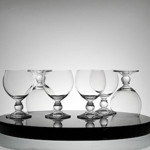 Crystal glass set of 6 crystal wine glass, vintage stemware, vintage wine glasses, wedding gift,  crystal barware  Vintage Glassware