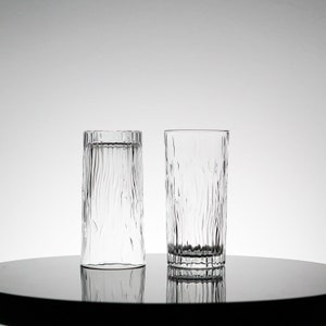 Crystal High Ball Glass Set of 2 Vintage Glassware Bar Cart Retro Kitchen Vintage Glasses , New Years Eve Party