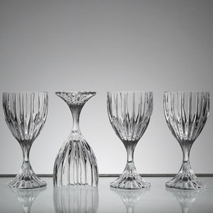 Vintage Fine Crystal  Set of 4  Wine Crystal Glassware VTG, Holiday Party Anniversary Brunch Vintage Glassware