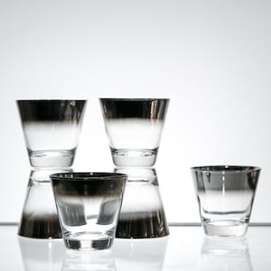 Vintage rock glasses, set of 6 retro cocktail glasses, Great for whiskey, scotch, lowball cocktails & double shots, New Years Eve Party