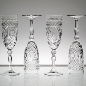 LAV Champagne Flutes Set of 6 - Clear Champagne Glasses 7.25 oz - Mimosa  Glasses 