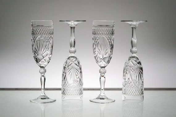 Vintage Glassware Mimosa Set of 4 Cocktail Barware Retro Glass Anniversary Gift Wedding
