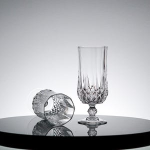 Crystal Glass set of 4 Vintage Glassware Bar Cart Retro Kitchen Vintage Glasses, Ice Tea glass New Years Eve Party