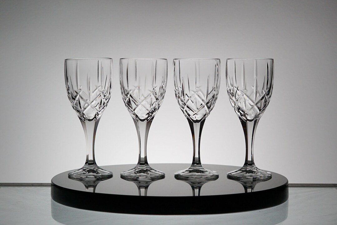 Vintage Heavy Crystal Wine Glasses Crystal Glass Set VTG Etsy