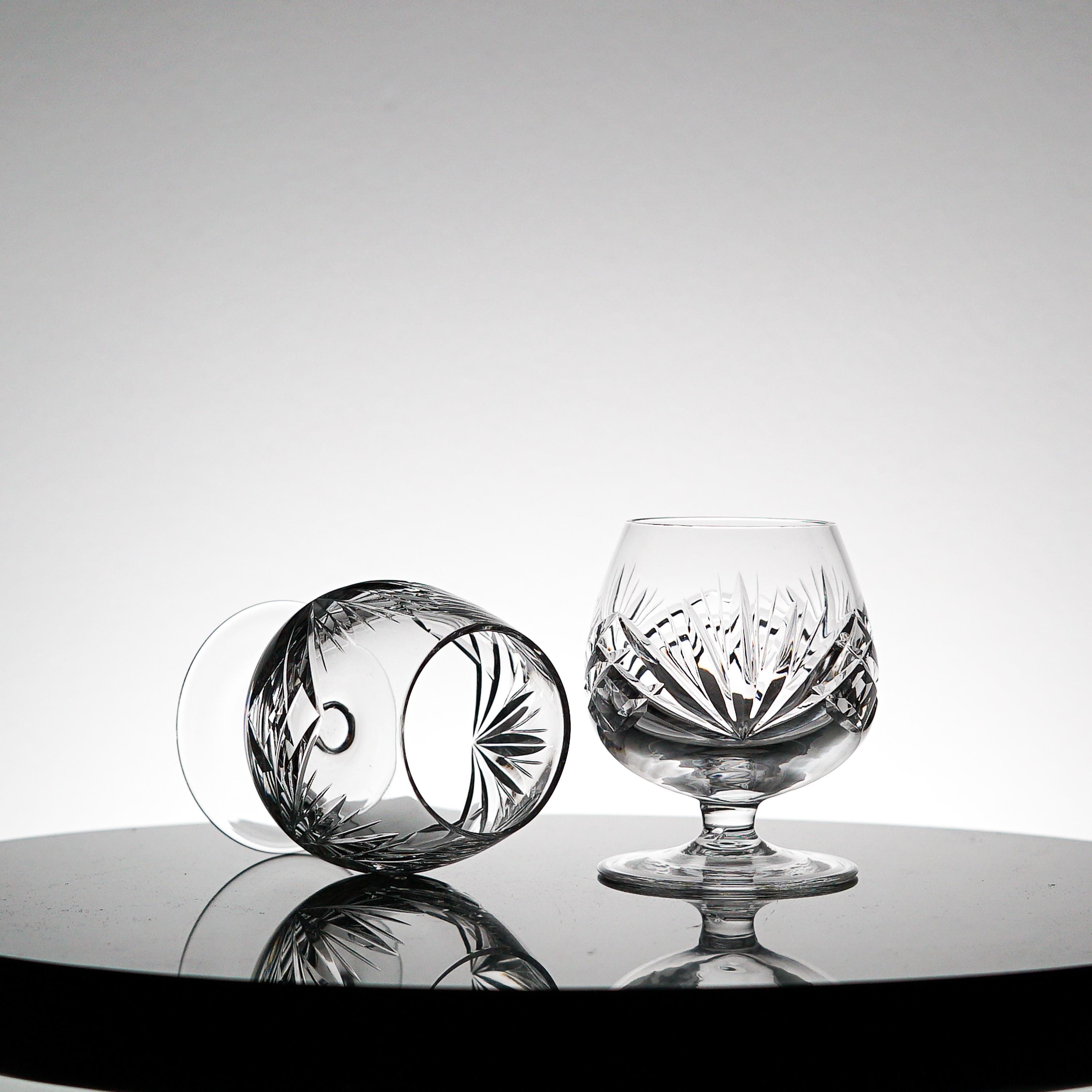 Vintage Small Crystal Brandy Snifter, Set of 5, Crystal Glass Set, VTG ...