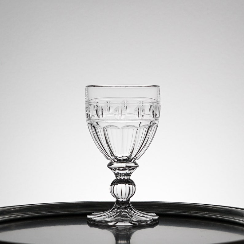 Crystal Wine Glasses, Pressed Glass, Water Glasses, Ornate Wine Goblet