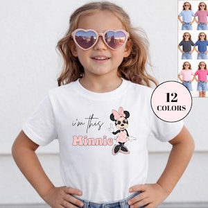 Camiseta de cumpleaños para niños pequeños "Soy esta Minnie", Camiseta de cumpleaños de Minnie Mouse, Camiseta de Minnie para niños de un año, Camiseta de viaje de cumpleaños de Disney imagen 1
