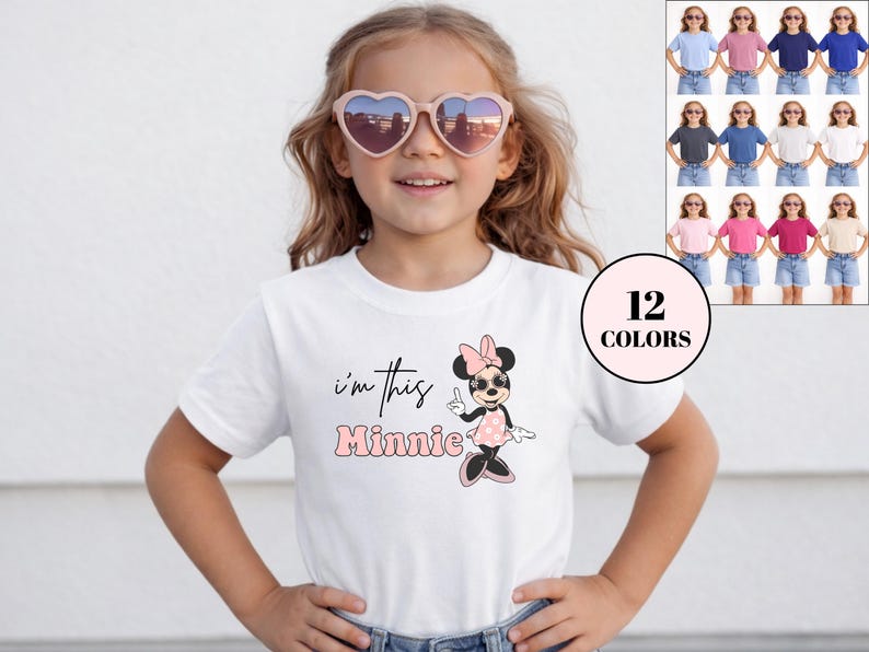 Camiseta de cumpleaños para niños pequeños "Soy esta Minnie", Camiseta de cumpleaños de Minnie Mouse, Camiseta de Minnie para niños de un año, Camiseta de viaje de cumpleaños de Disney imagen 1
