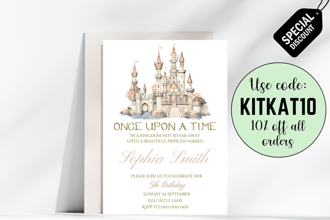 Princess Birthday Invitation Digital Download Invite Girls Royal Party ...