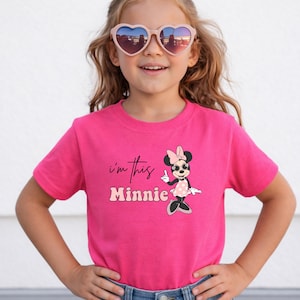 Camiseta de cumpleaños para niños pequeños "Soy esta Minnie", Camiseta de cumpleaños de Minnie Mouse, Camiseta de Minnie para niños de un año, Camiseta de viaje de cumpleaños de Disney imagen 3