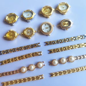 Vintage Gemstone Bracelet Watch – Elegant Chrome Women&#39;s Jewelry, Retro Oval Dial Wristwatch, Gift Idea