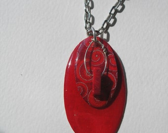 Signed Stephen Dalton Layered Modernist Red Articulated Coral Necklace