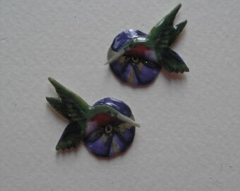 Signed Stephen Dalton Half Baked Ideas Hummingbird Post Earrings