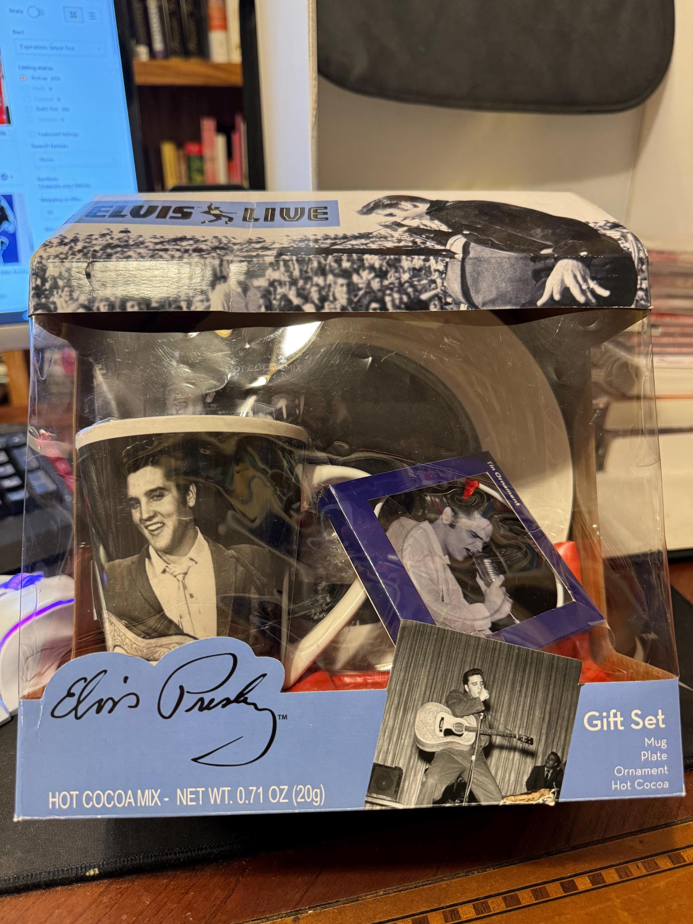 Elvis Presley Gift Set With Mug, Plate, Ornament, and Hot Cocoa