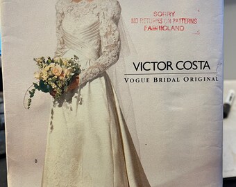 Vogue Bridal Original 2783, Victor Costa Sewing Pattern, Wedding