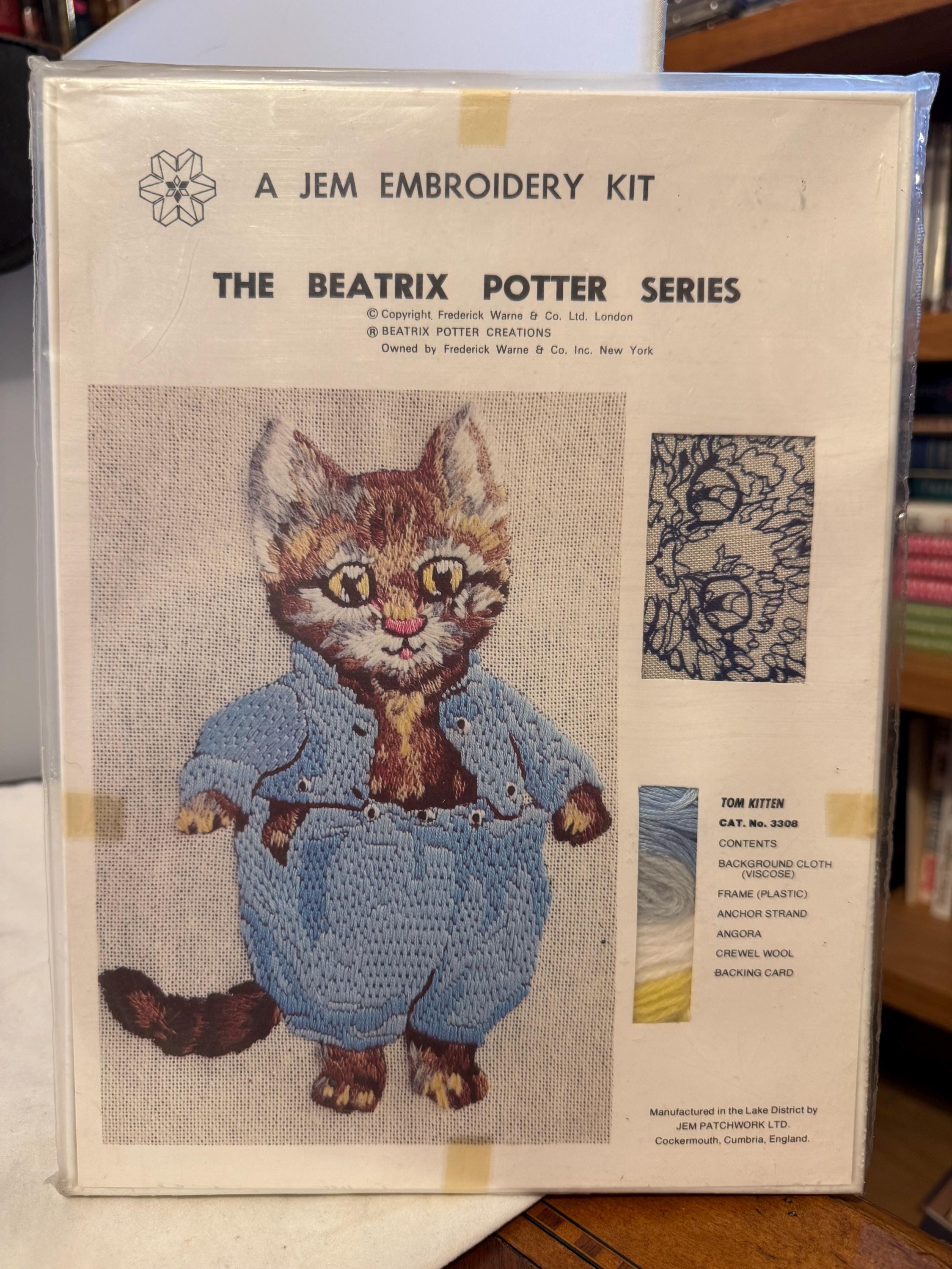 Kit De Broderie Vintage Beatrix Potter 1977, Peter Rabbit, Lin Et Laine, Neuf