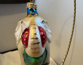 Elephant With Red Ball Christmas Tree Ornament