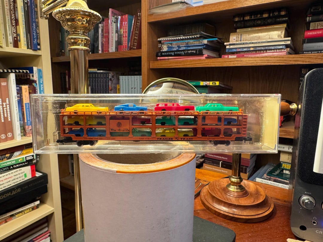 N Scale Rivarossi 6010 G Auto Rack Tri-level Rio-grande Trailer