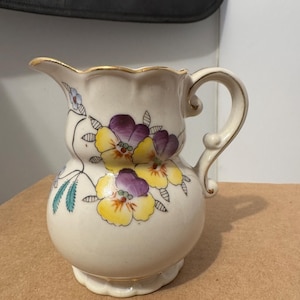 Small Pitcher Occupied Japan - Pitcher With Pensies - Vintage / Used