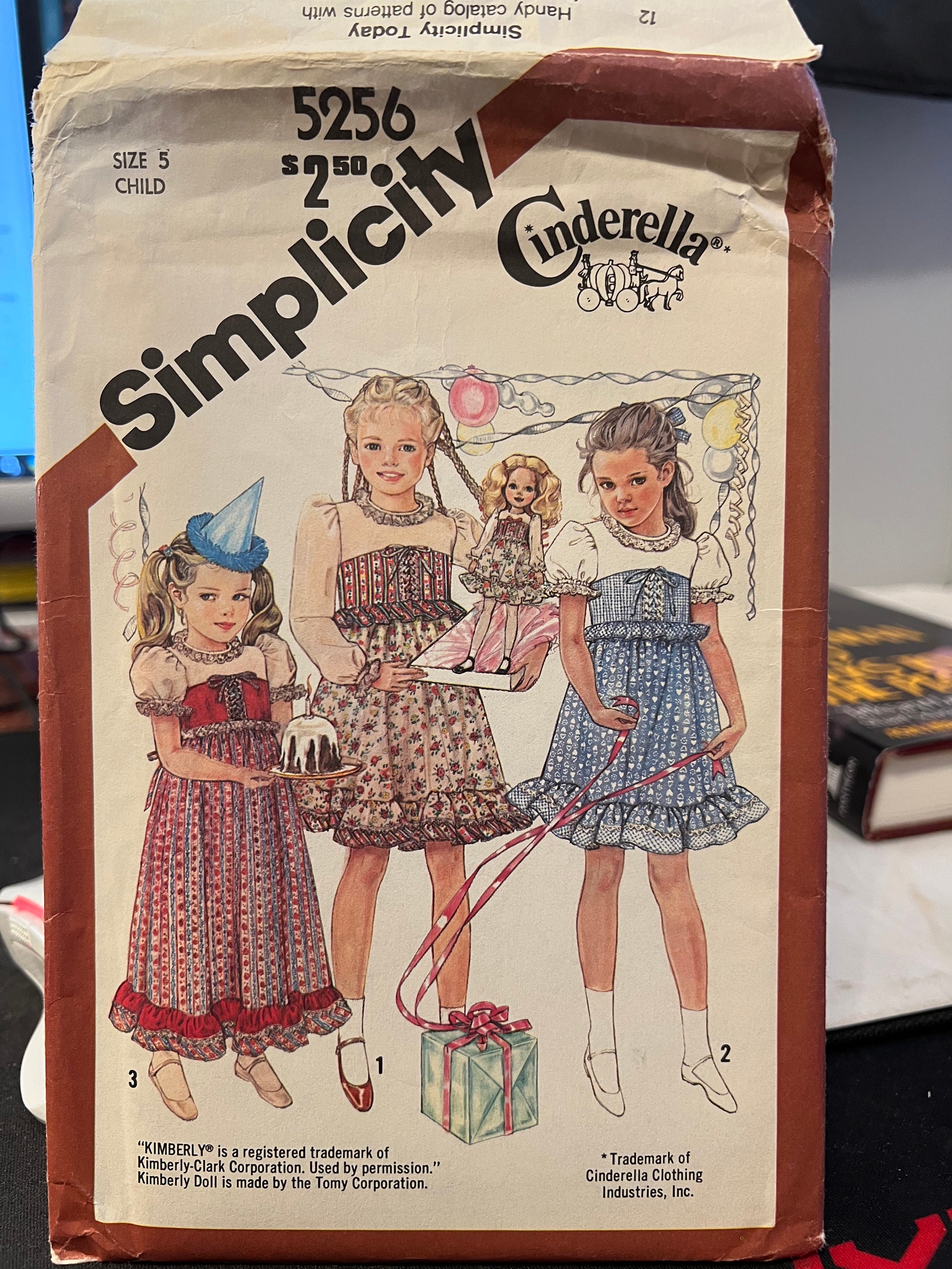 Simplicity Pattern 5256 Cinderella - Child's Dress In Two Lengths And Dress For The Kimberly Doll And Other 15'-17' Dolls - Size 5
