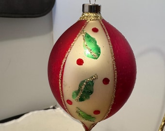Two Vintage Teardrop Christmas Tree Ornaments