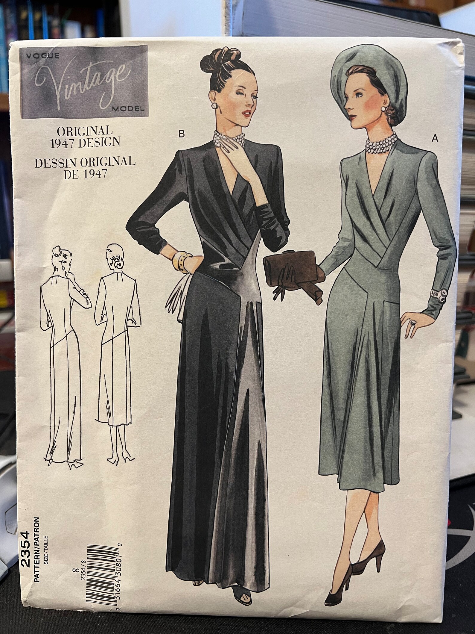 Vogue Vintage Model Pattern 2354 - Original 1947 Design - Size 8 ...