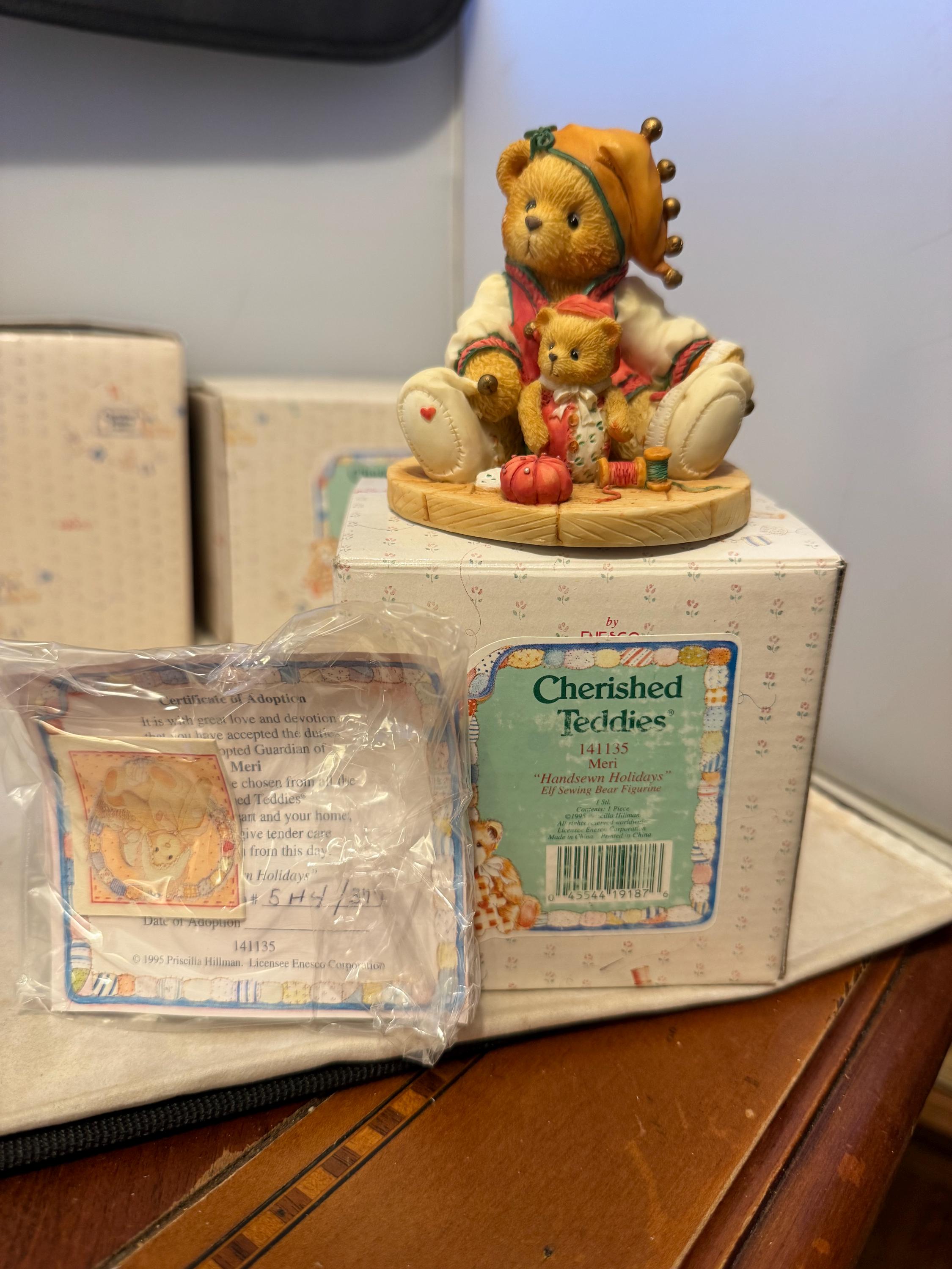 Cherished Teddies 141135 - Meri - Elf Sewing Bear Figurine - Etsy