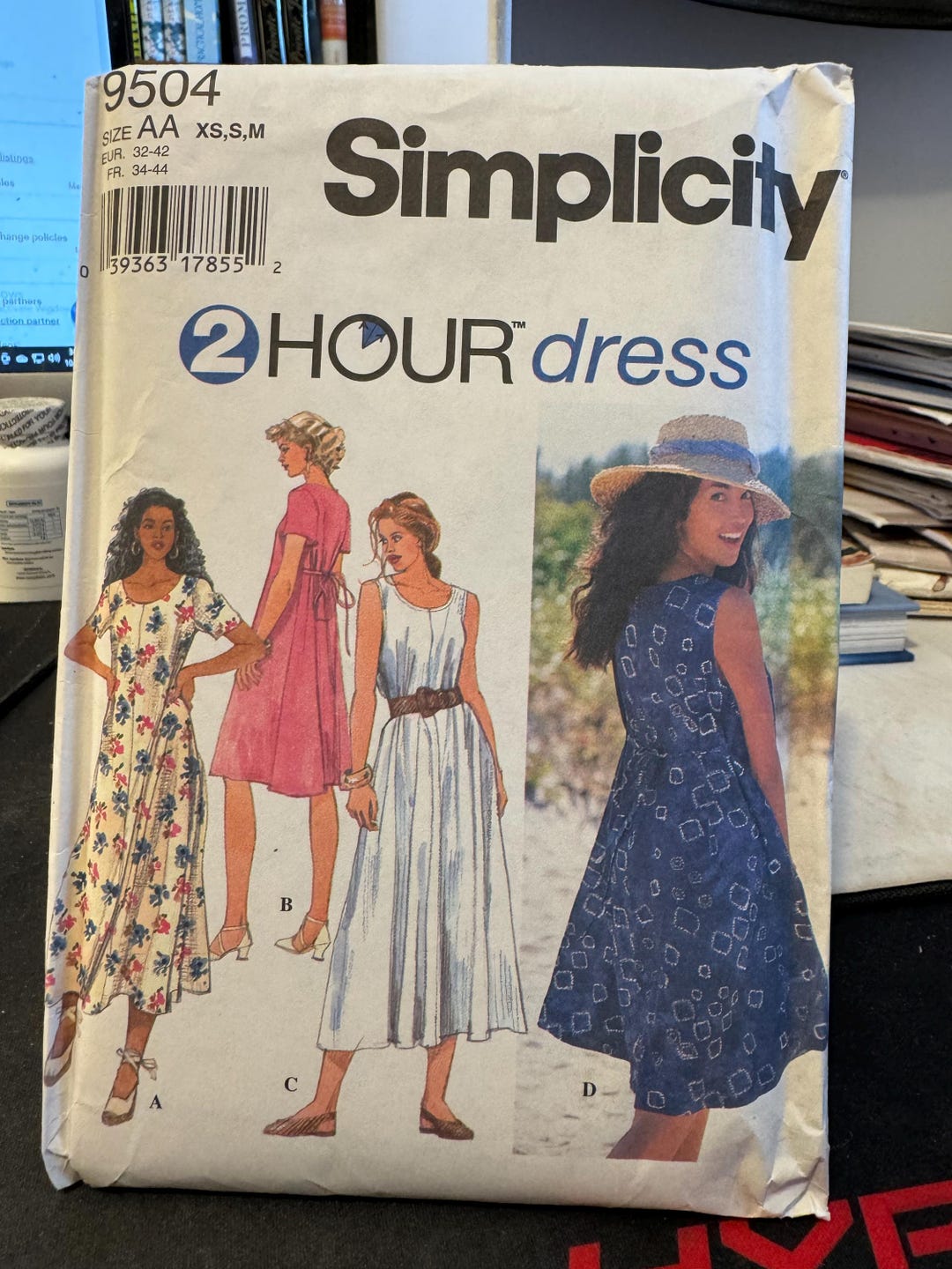 Simplicity Pattern 9504 - 2 Hour Dress - Misses' Dress - Size AA XS,S,M ...