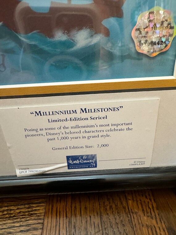 ディズニーセル画 Millennium milestones Walt Disney Studio's Animation Art Sericel 