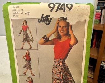 1970s Jiffy Wrap Skirt Vintage Sewing Pattern Simplicity 7876 Size 10 ...
