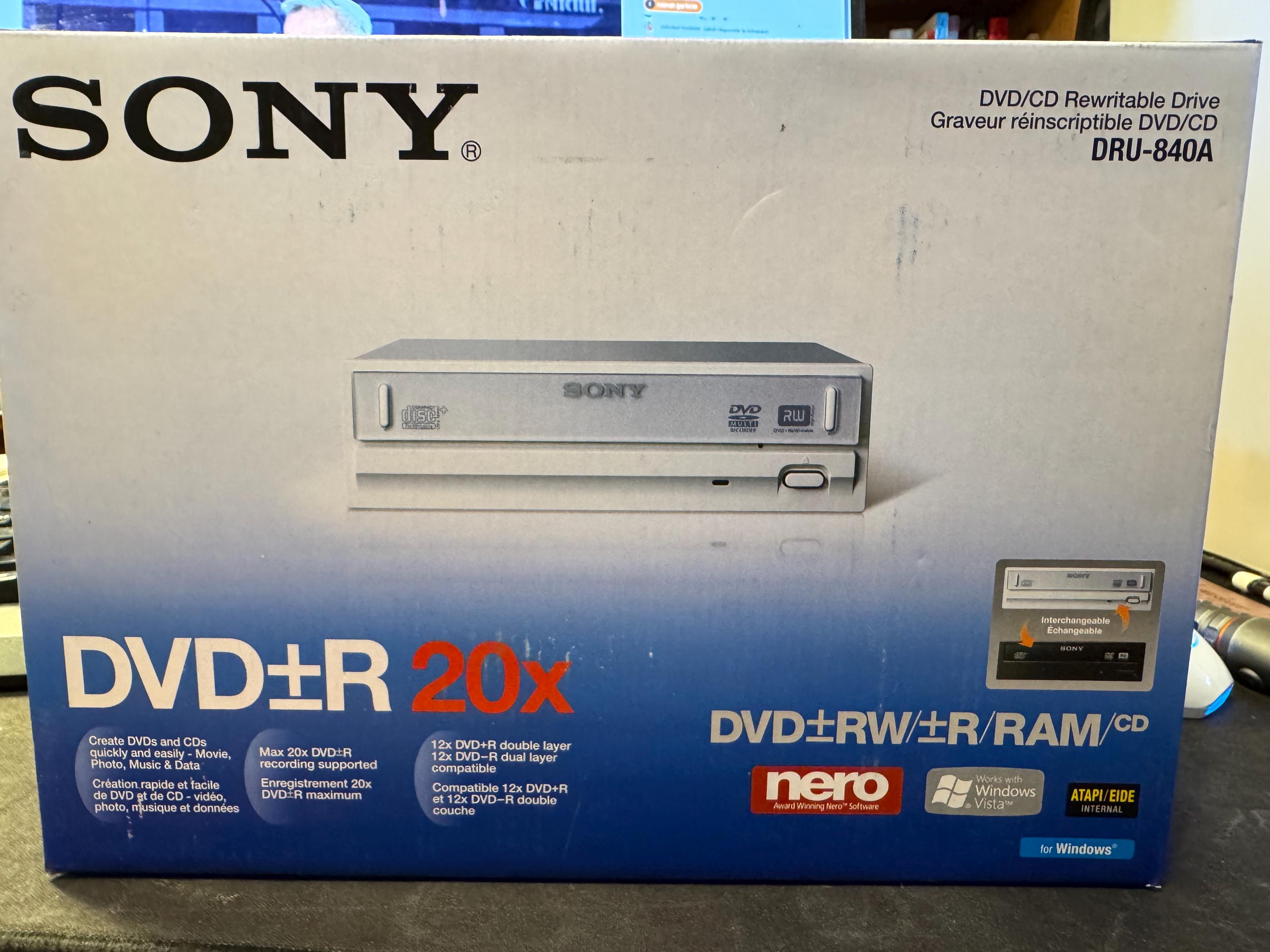 Sony DRU-840A DVD+R 20X Dvd/cd Rewritable Drive W/instructions - Etsy