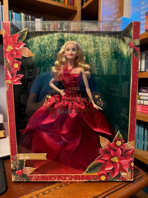 Barbie Signature Holiday Doll - Asian Doll : Barbie Signature 2022 Holiday Doll, Blonde Wavy Hair