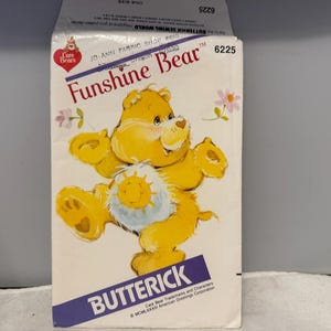 Butterick Pattern 6225 - Funshine Bear - Dtuffed Toy - One Size