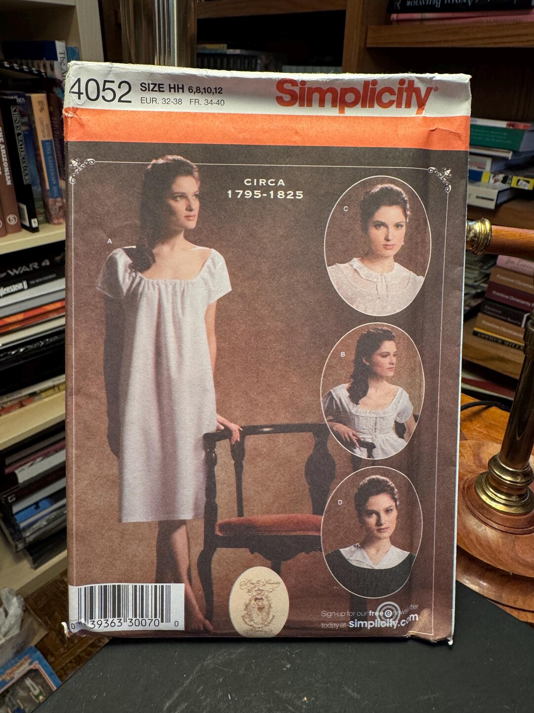 Simplicity Regency Pattern Simplicity Pattern 4052 Size HH 6,8,10,12 - Women's Regency Chemise ...